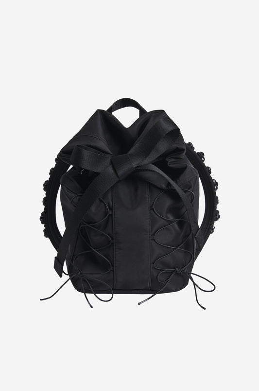 Beaded Lace Up Military Backpack