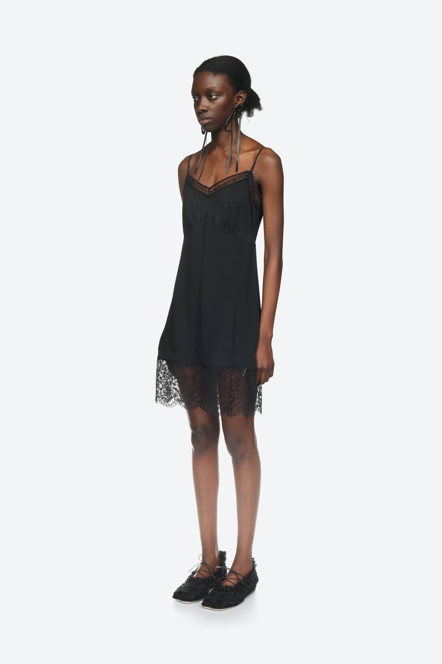 Mini Slip Dress With Lace Trim